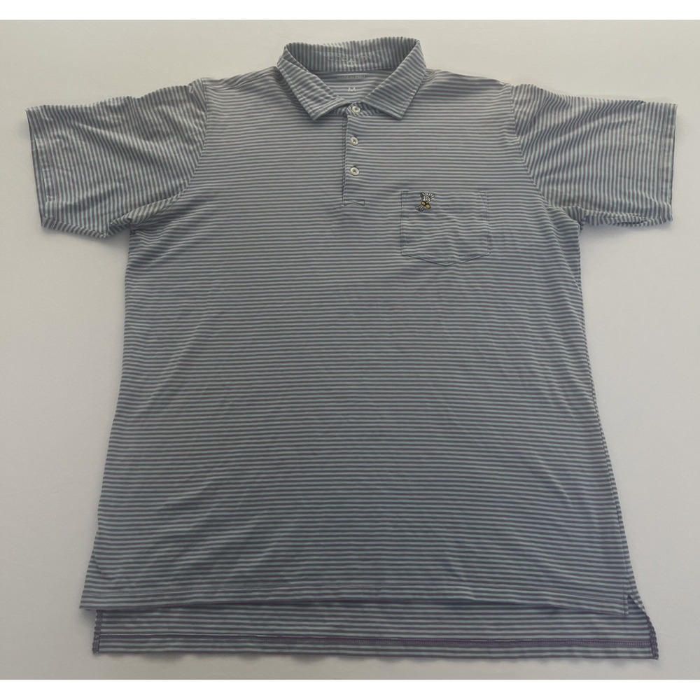 Winged Foot Golf Club B. Draddy Polo Shirt Men's Medium Purple / Green Striped